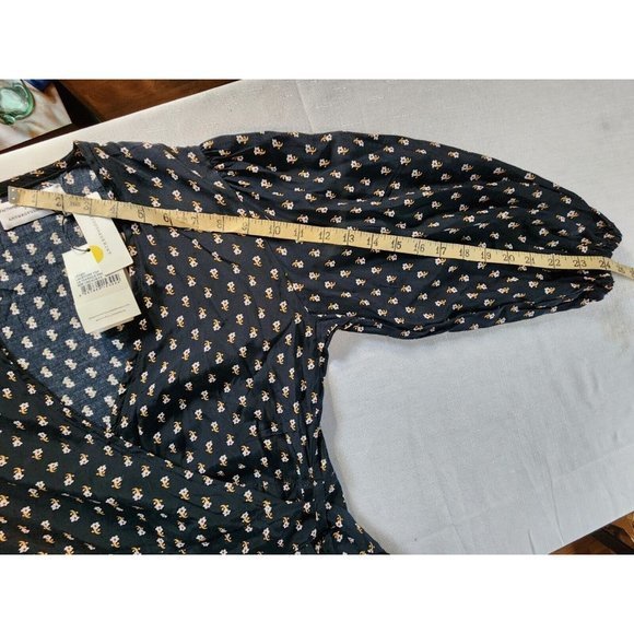Faithful the Brand Anthropologie Black La Terrace Print Wrap Blouse Shirt Top XS - Picture 14 of 16